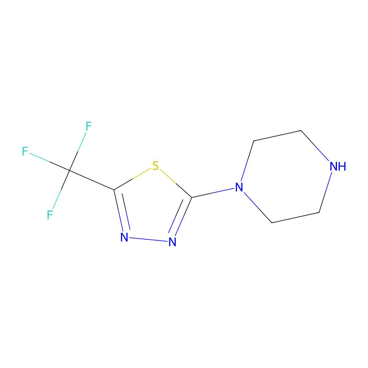 1-[5-(Trifluoromethyl)-1,3,4-thiadiazol-2-YL]piperazine molecular structure, CAS 562858-09-7
