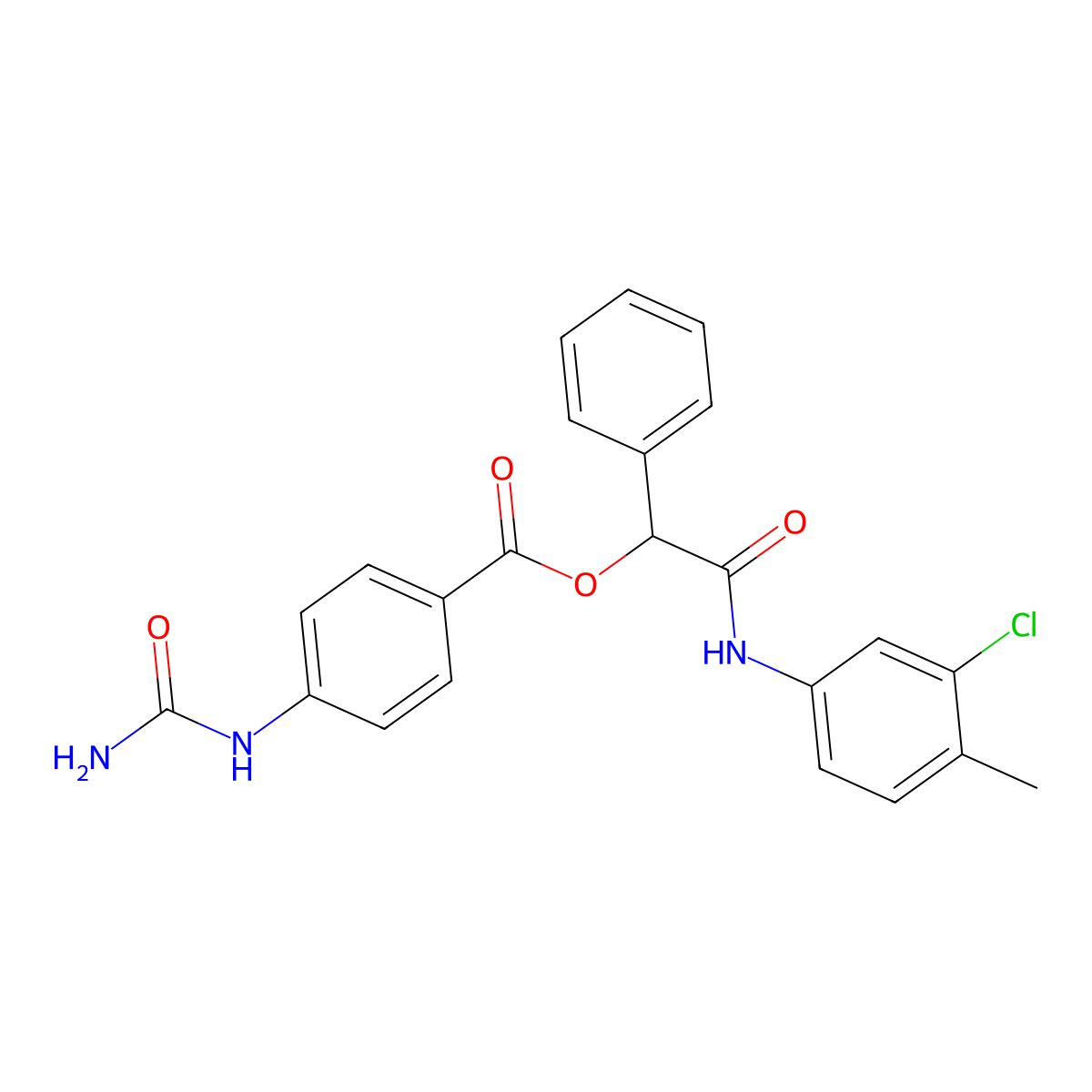 [(3-Chloro-4-methylphenyl)carbamoyl](phenyl)methyl 4-(carbamoylamino)benzoate molecular structure, CAS 562860-62-2