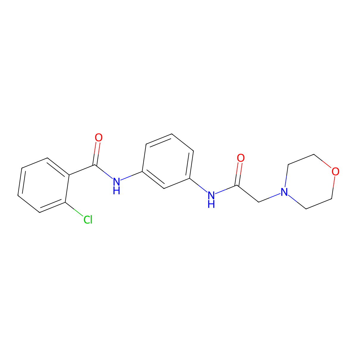 2-chloro-N-{3-[(morpholin-4-ylacetyl)amino]phenyl}benzamide molecular structure, CAS 562866-96-0