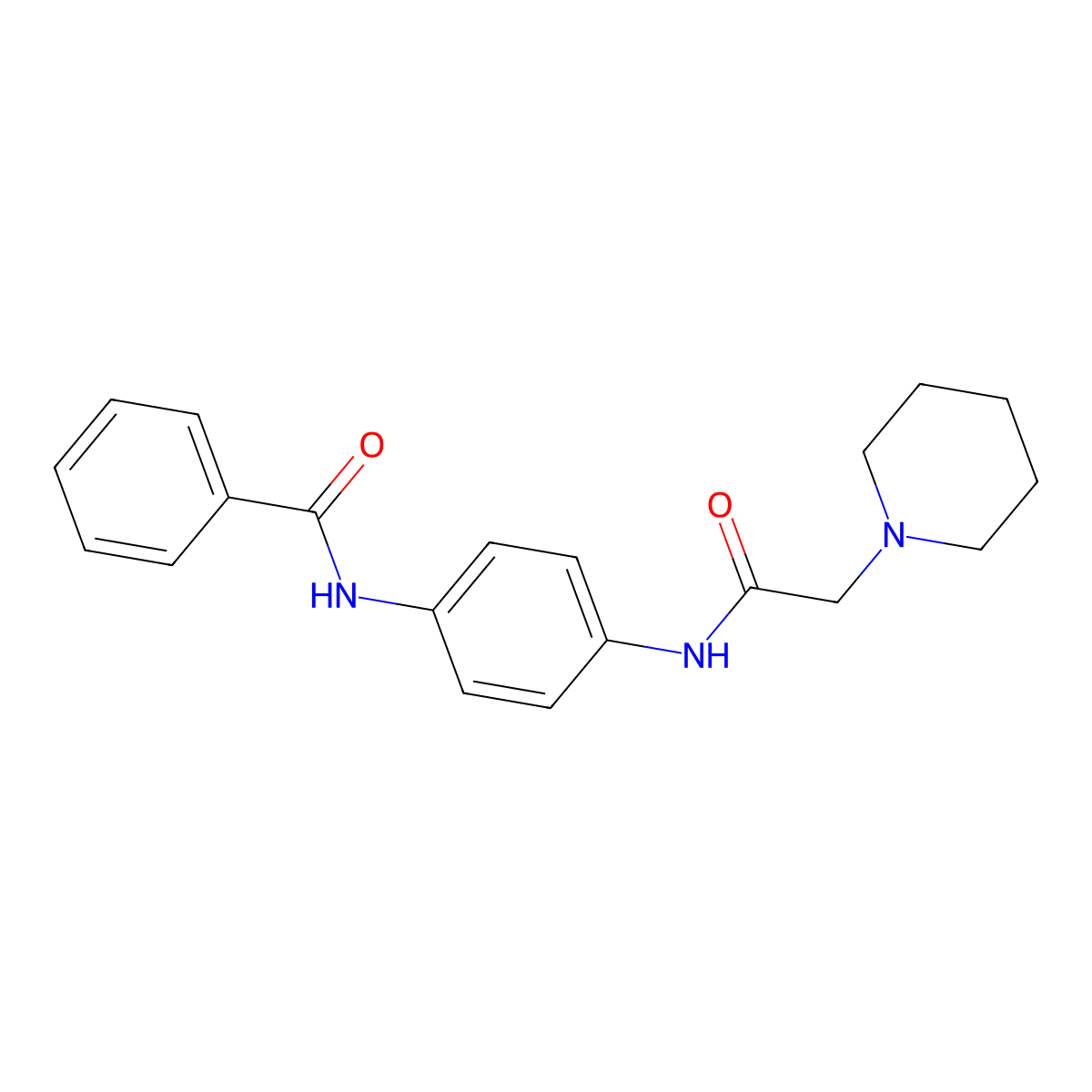 N-{4-[(piperidin-1-ylacetyl)amino]phenyl}benzamide molecular structure, CAS 562867-00-9