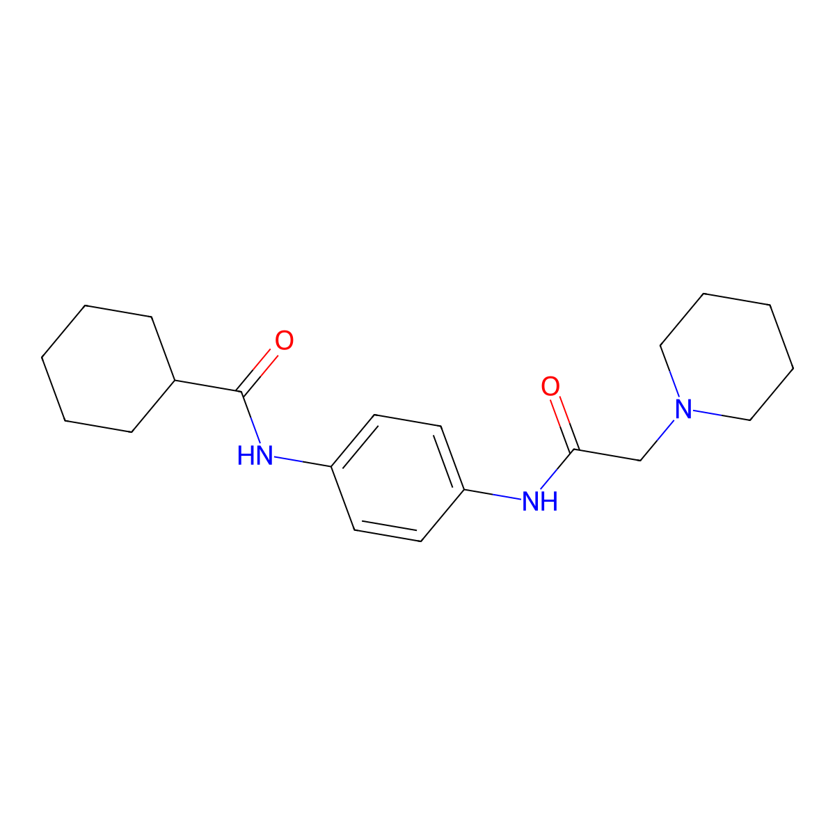 N-[4-[(2-piperidin-1-ylacetyl)amino]phenyl]cyclohexanecarboxamide molecular structure, CAS 562867-09-8