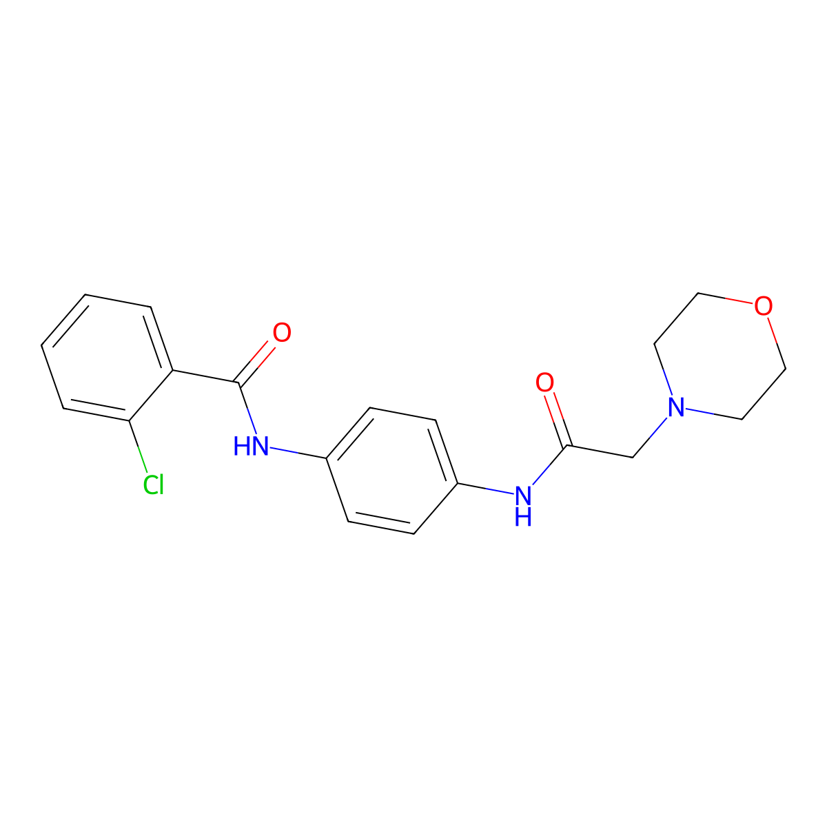 2-chloro-N-{4-[(morpholin-4-ylacetyl)amino]phenyl}benzamide molecular structure, CAS 562867-16-7
