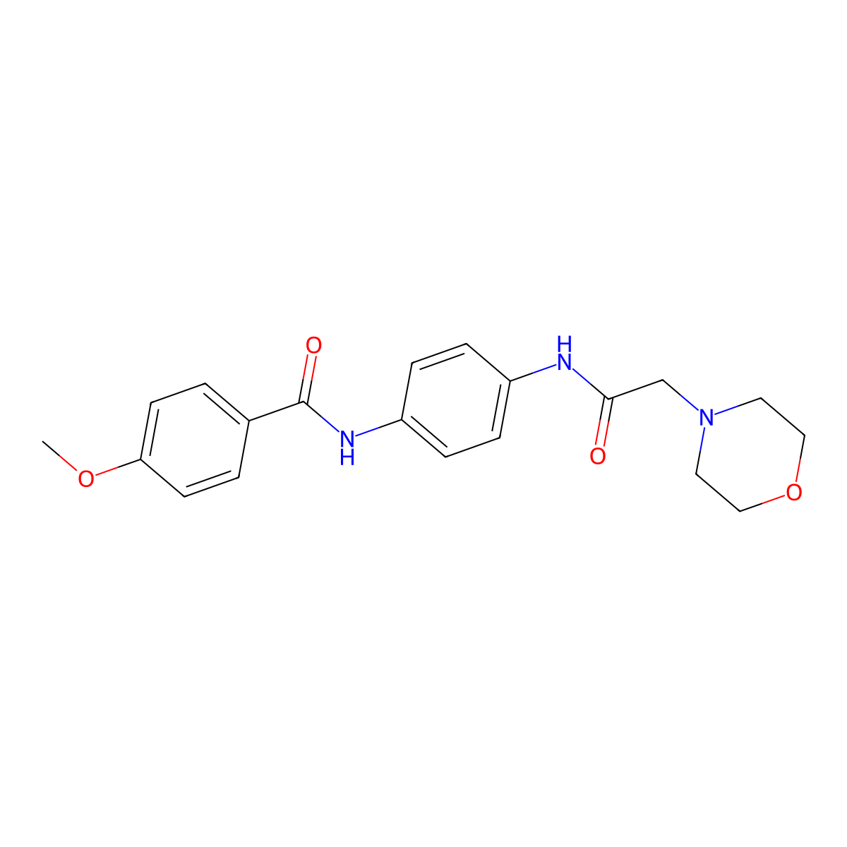 4-methoxy-N-[4-[(2-morpholin-4-ylacetyl)amino]phenyl]benzamide molecular structure, CAS 562867-25-8