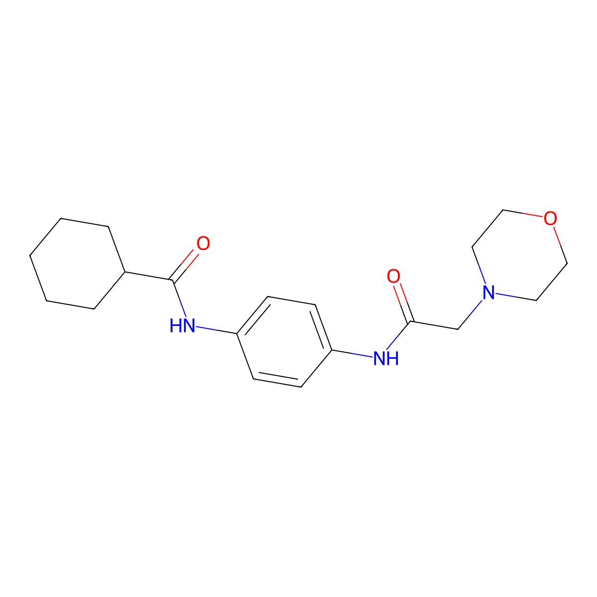 N-[4-[(2-morpholin-4-ylacetyl)amino]phenyl]cyclohexanecarboxamide molecular structure, CAS 562867-27-0