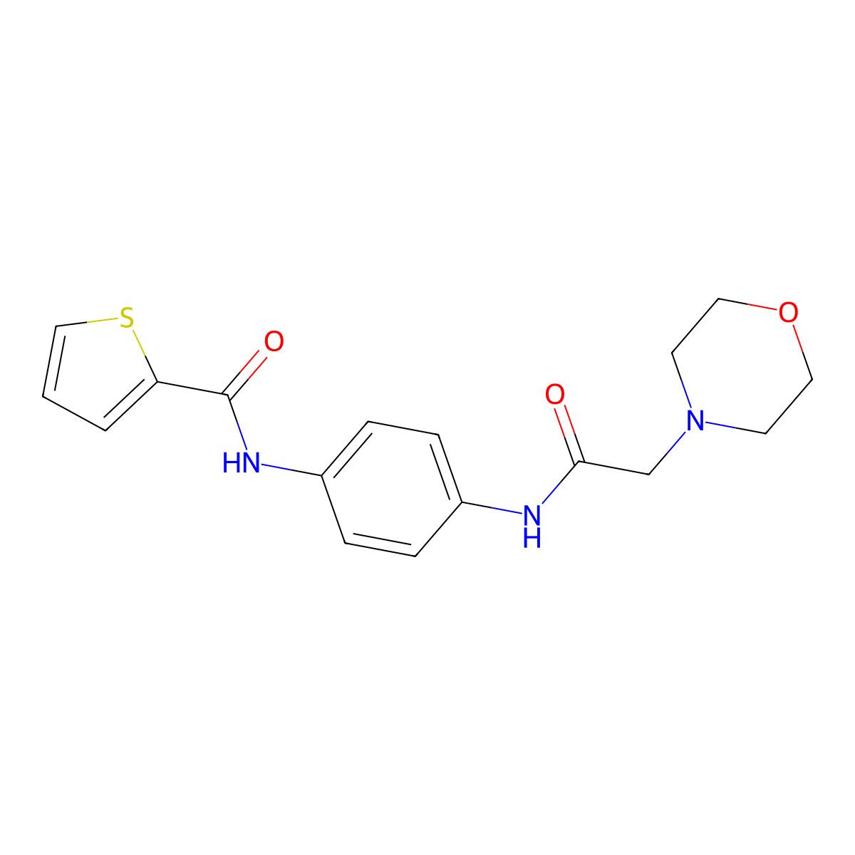 N-[4-[(2-morpholin-4-ylacetyl)amino]phenyl]thiophene-2-carboxamide molecular structure, CAS 562867-31-6