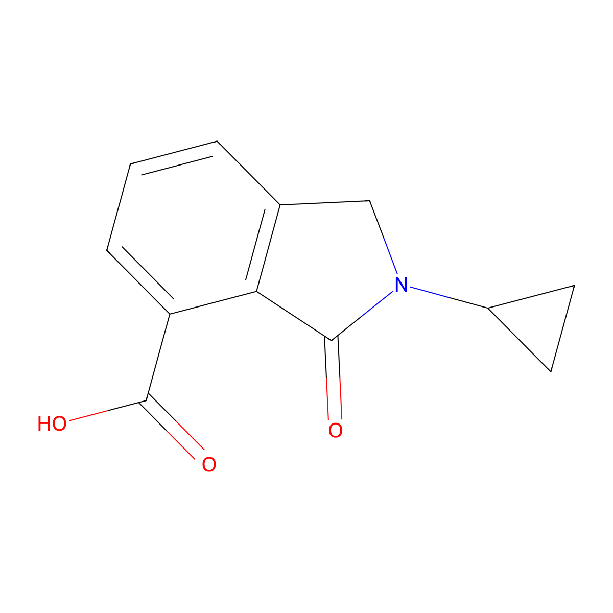 2-Cyclopropyl-3-oxoisoindoline-4-carboxylic acid molecular structure, CAS 562868-19-3