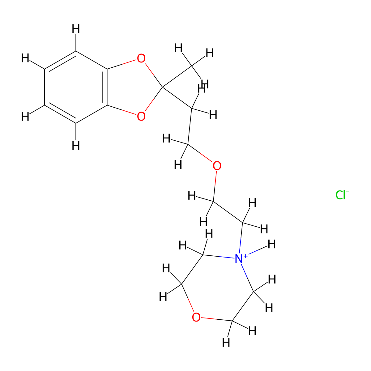 1,3-Benzodioxole, 2-methyl-2-(2-(2-morpholinoethoxy)ethyl)-, hydrochloride molecular structure, CAS 56287-43-5