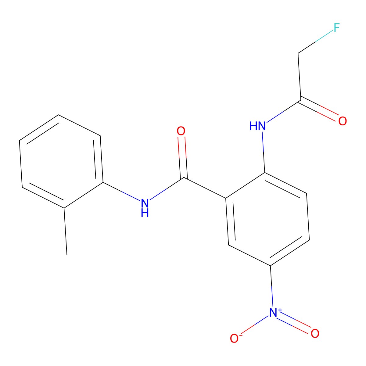 2-(2-Fluoroacetamido)-N-(2-methylphenyl)-5-nitrobenzamide molecular structure, CAS 56287-72-0