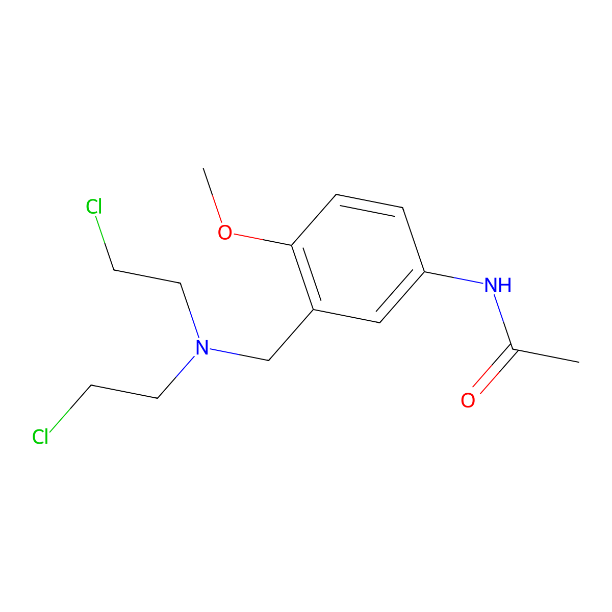 Acetanilide, 3'-((bis(2-chloroethyl)amino)methyl)-4'-methoxy- molecular structure, CAS 56288-29-0