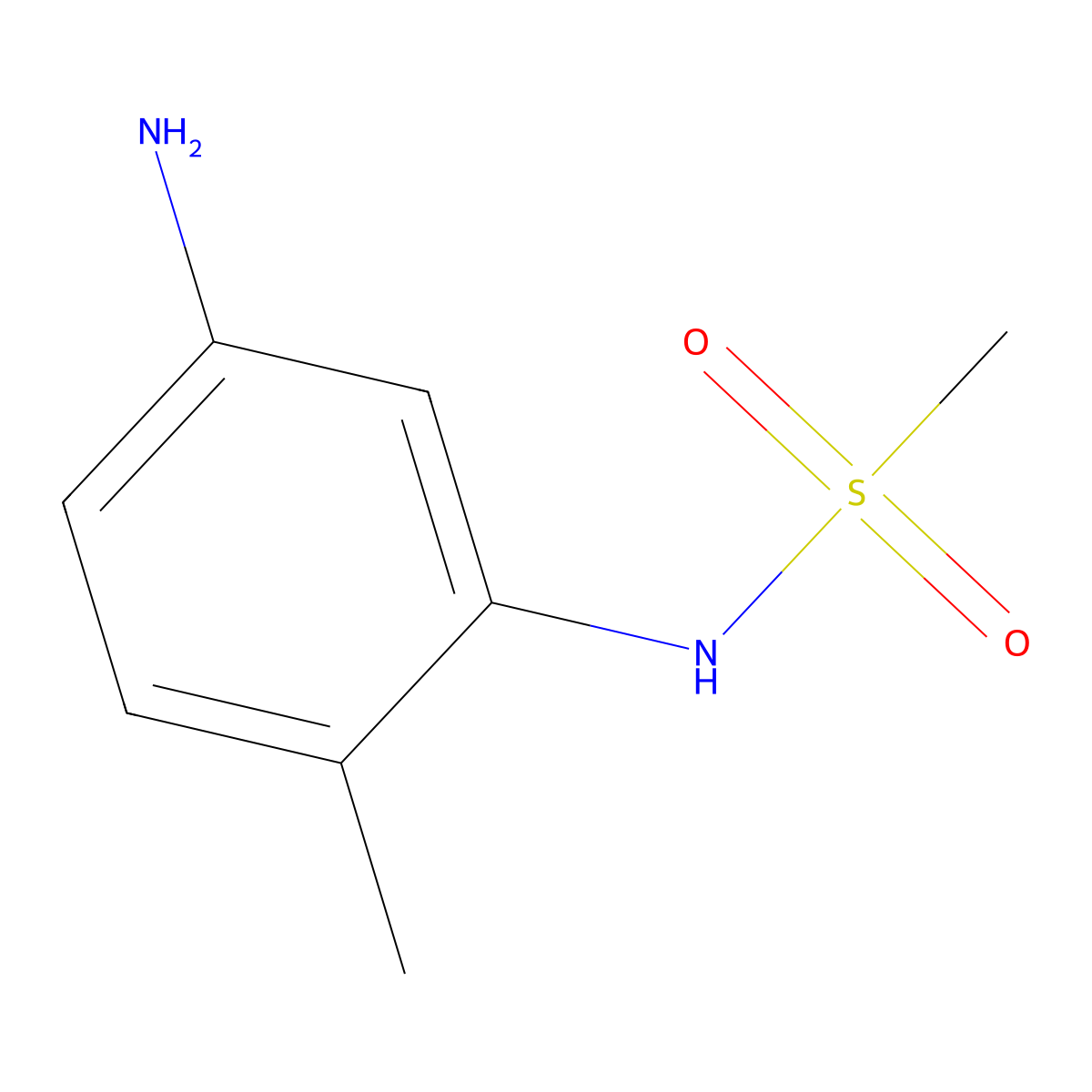N-(5-amino-2-methylphenyl)methanesulfonamide molecular structure, CAS 56288-93-8