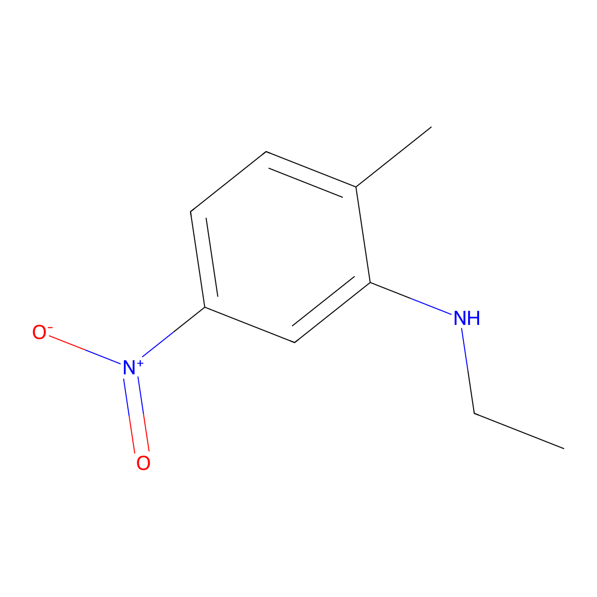2-Ethylamino-4-nitrotoluene molecular structure, CAS 56288-95-0