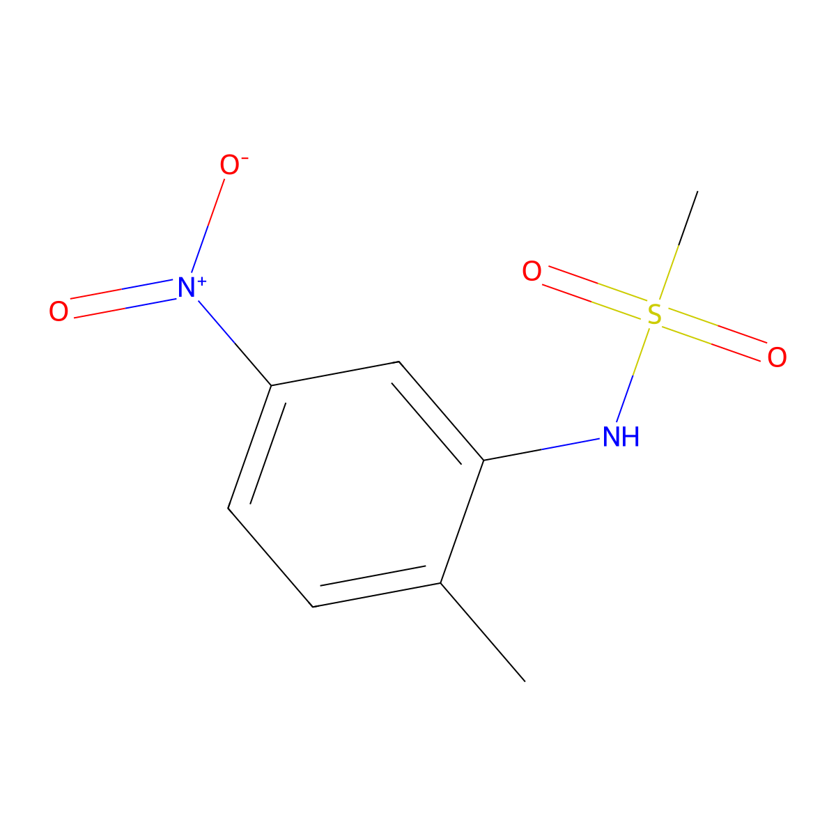 N-(2-methyl-5-nitrophenyl)methanesulfonamide molecular structure, CAS 56288-99-4