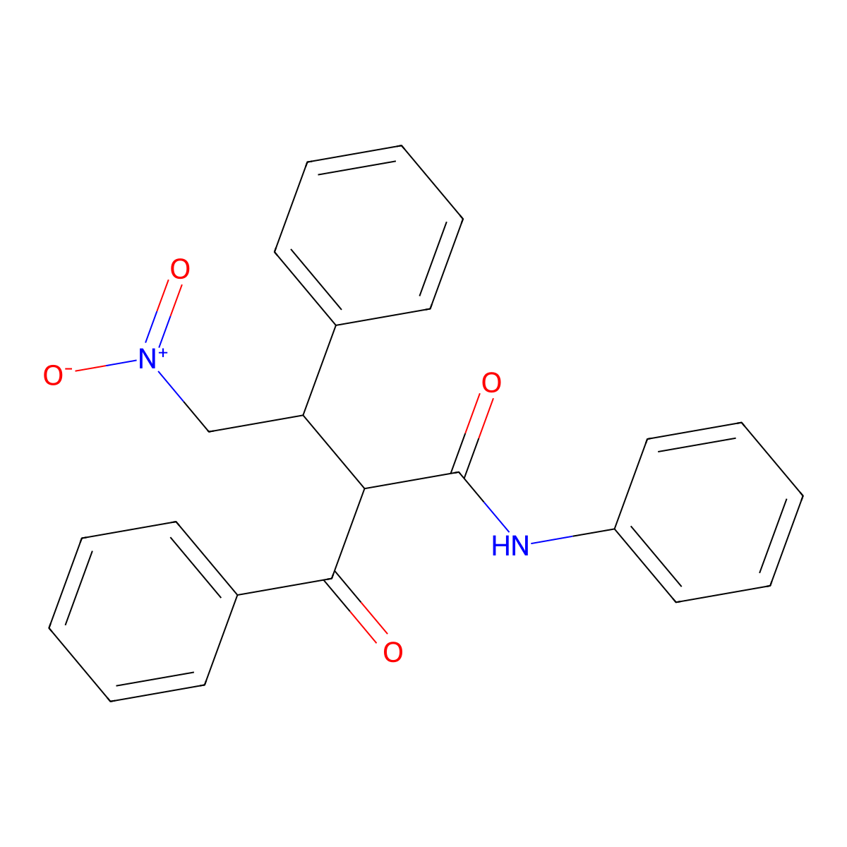 2-benzoyl-4-nitro-N,3-diphenylbutanamide molecular structure, CAS 56289-29-3