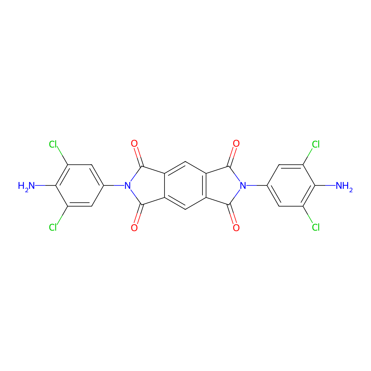 2,6-Bis(4-amino-3,5-dichlorophenyl)pyrrolo[3,4-f]isoindole-1,3,5,7-tetrone molecular structure, CAS 5629-42-5