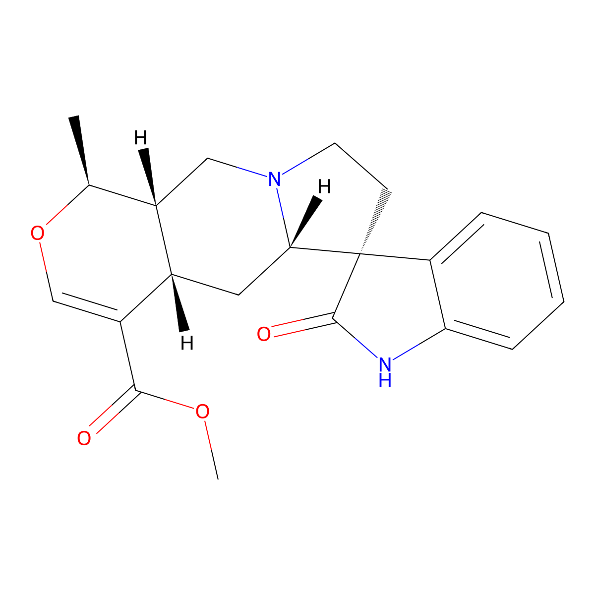 Pteropodine molecular structure, CAS 5629-60-7
