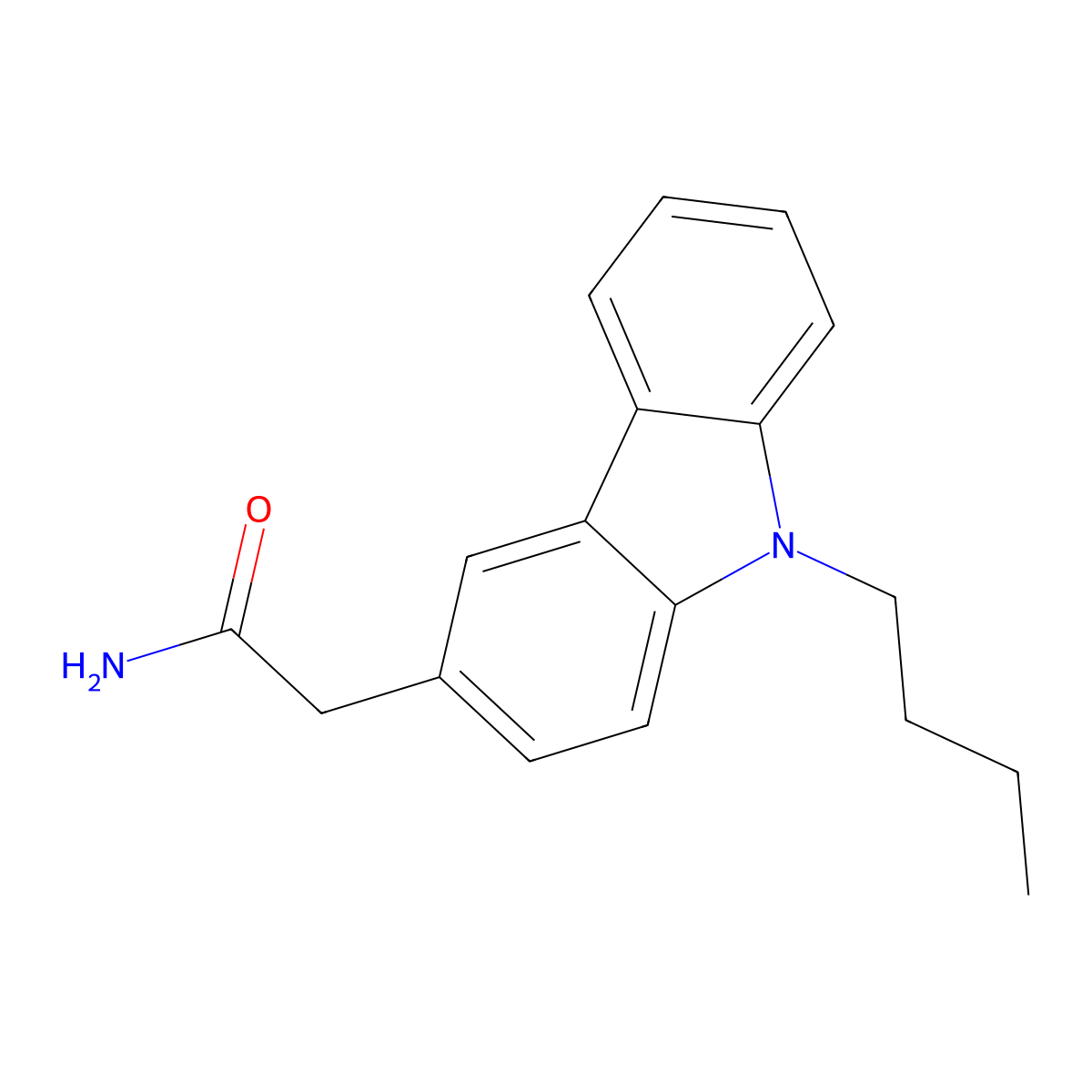 2-(9-Butylcarbazol-3-yl)acetamide molecular structure, CAS 56296-94-7