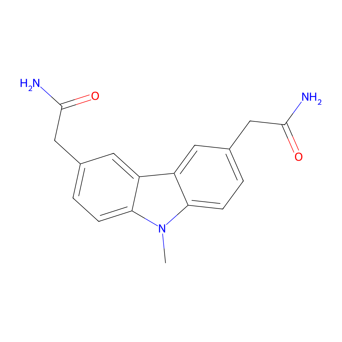 2-[6-(2-Amino-2-oxoethyl)-9-methylcarbazol-3-yl]acetamide molecular structure, CAS 56296-98-1