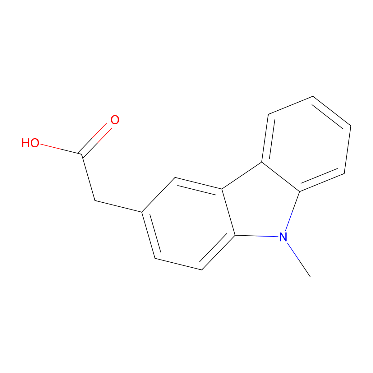 2-(9-methyl-9H-carbazol-3-yl)acetic acid molecular structure, CAS 56297-06-4