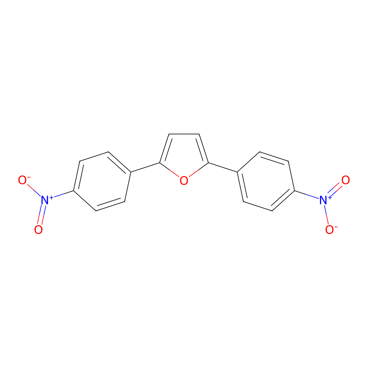 2,5-Bis-(4-nitro-phenyl)-furan molecular structure, CAS 56297-30-4