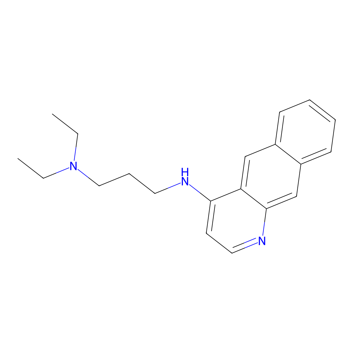 1,3-Propanediamine, N'-benzo(g)quinolin-4-yl-N,N-diethyl- molecular structure, CAS 56297-68-8