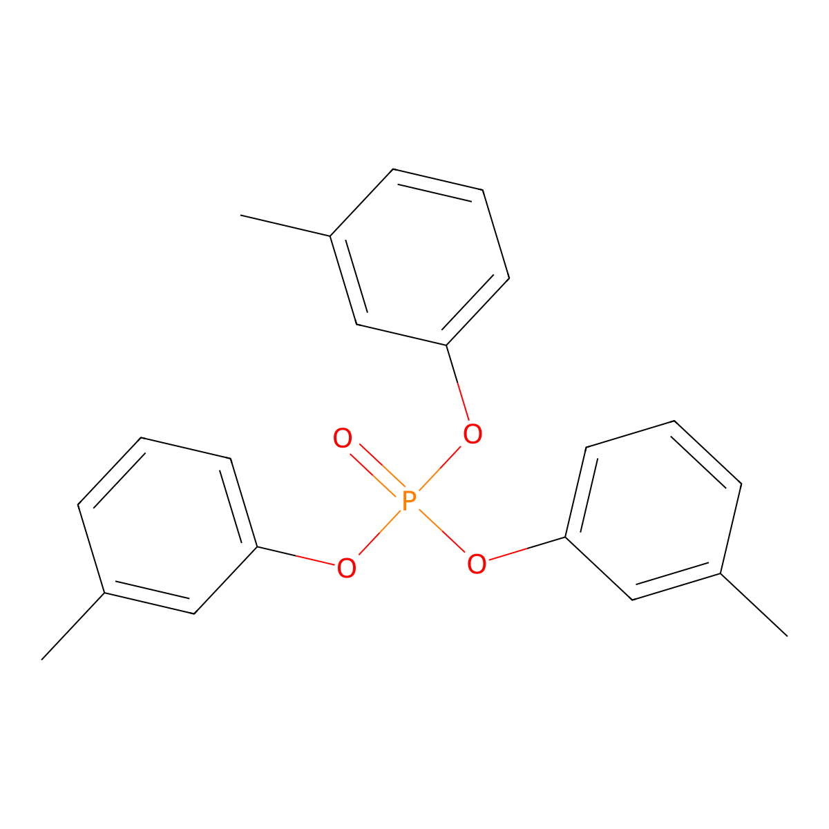 Tri-m-cresyl phosphate molecular structure, CAS 563-04-2