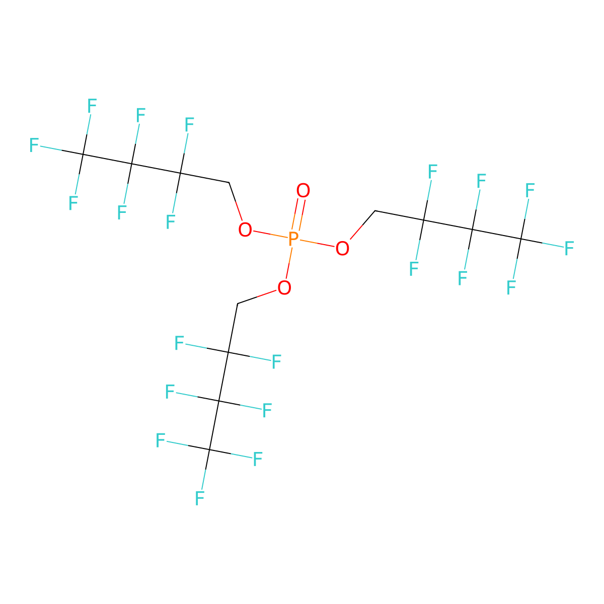 Tris(1H,1H-heptafluorobutyl)phosphate molecular structure, CAS 563-09-7