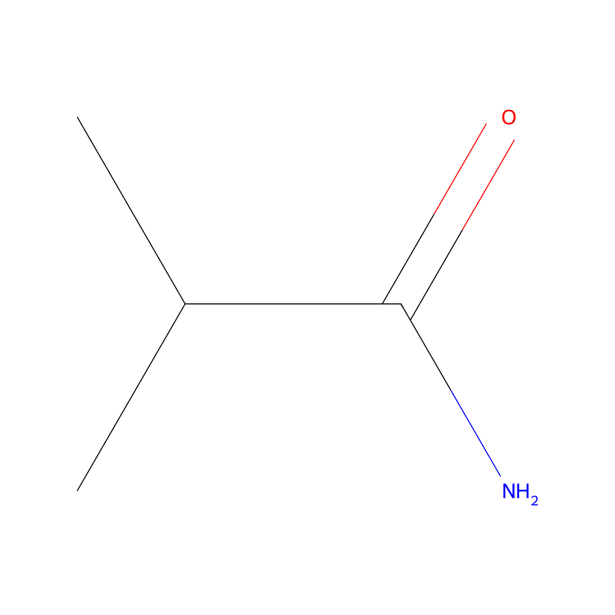 Isobutyramide molecular structure, CAS 563-83-7