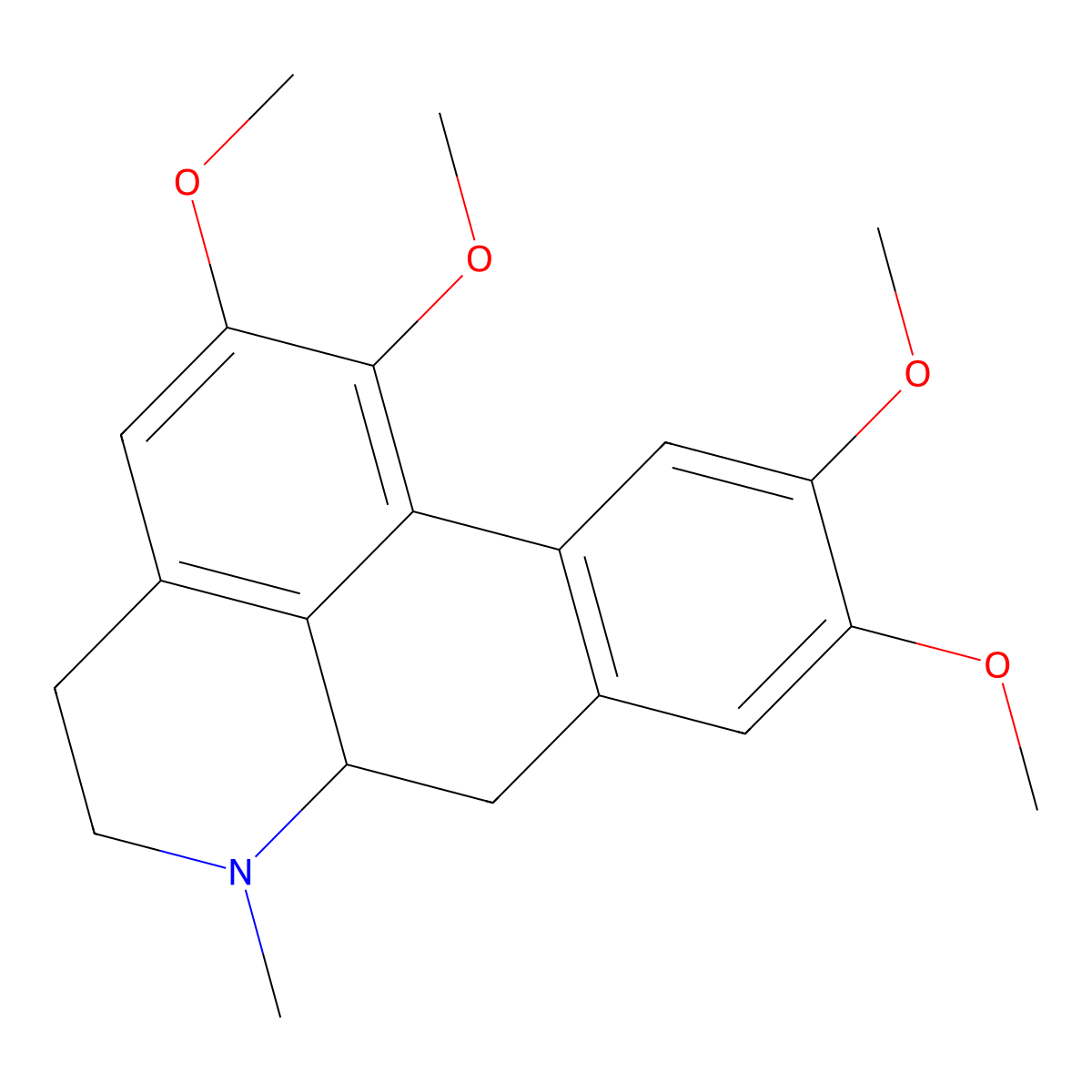 1,2,9,10-Tetramethoxy-6-Methyl-5,6,6A,7-Tetrahydro-4H-Dibenzo(De,G)Quinoline molecular structure, CAS 5630-11-5