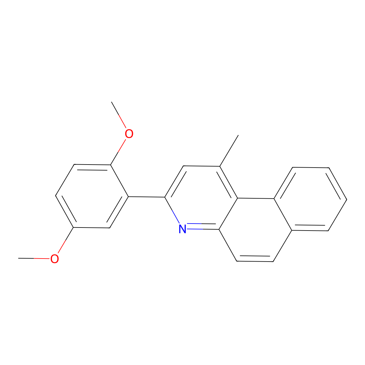 3-(2,5-Dimethoxyphenyl)-1-methylbenzo[f]quinoline molecular structure, CAS 5630-55-7