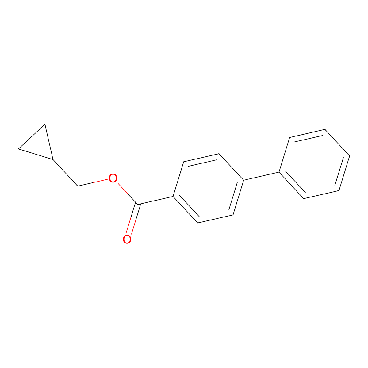 Cyclopropylmethyl 4-phenylbenzoate molecular structure, CAS 56300-97-1