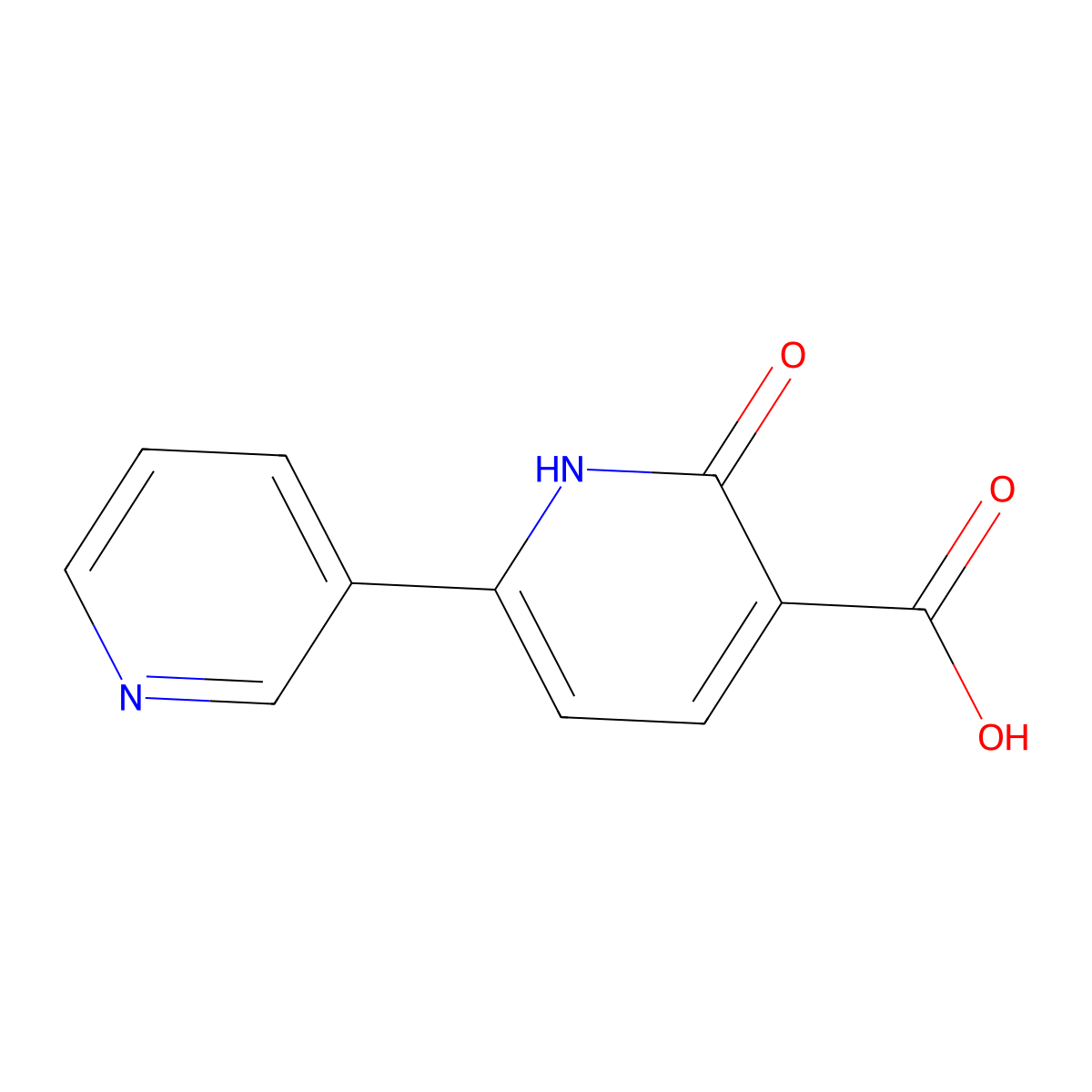 2-Oxo-6-(pyridin-3-yl)-1,2-dihydropyridine-3-carboxylic acid molecular structure, CAS 56304-43-9