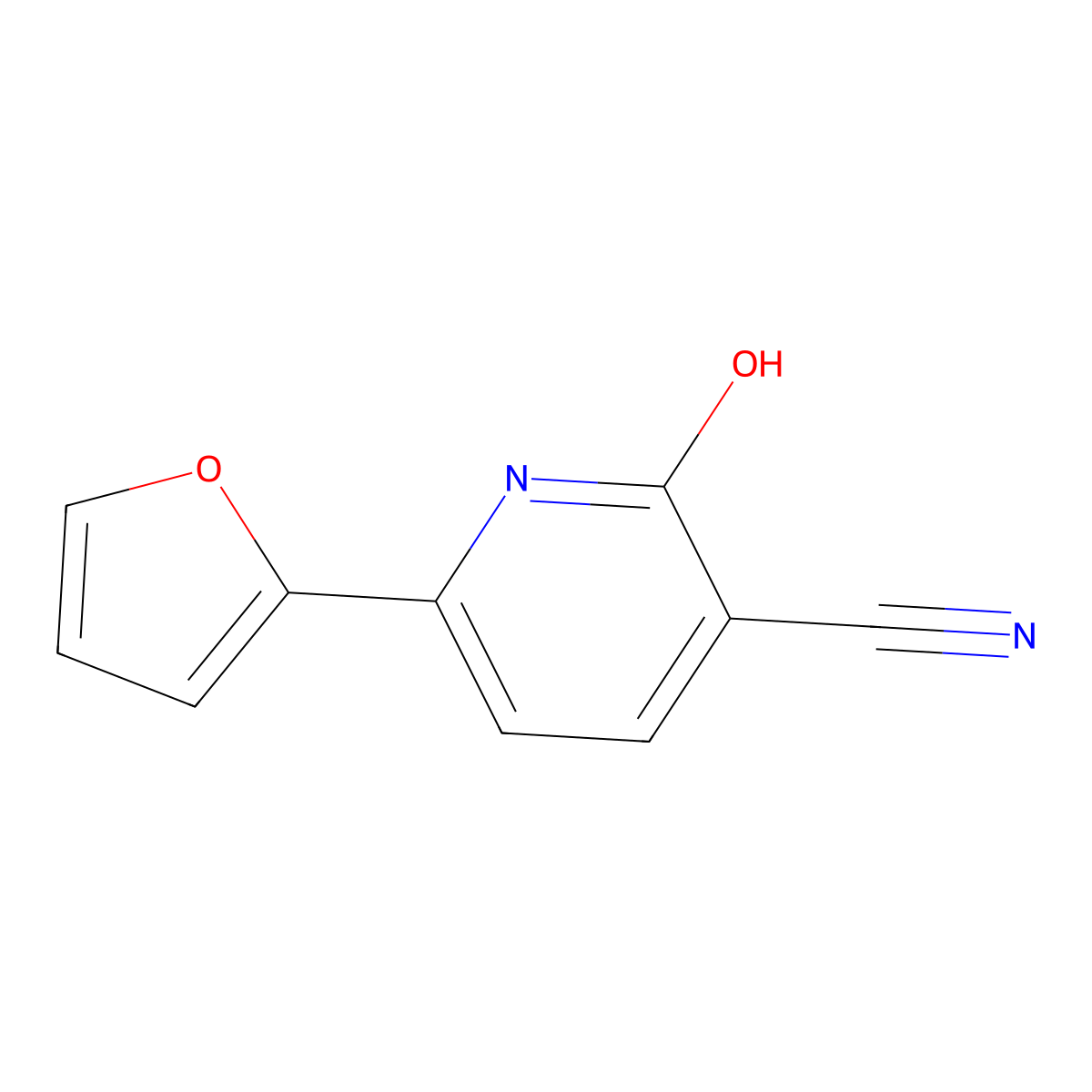 6-(Furan-2-yl)-2-oxo-1,2-dihydropyridine-3-carbonitrile molecular structure, CAS 56304-75-7
