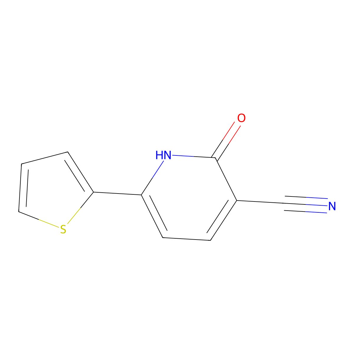 3-Cyano-2-hydroxy-6-(2-thienyl)-pyridine molecular structure, CAS 56304-76-8