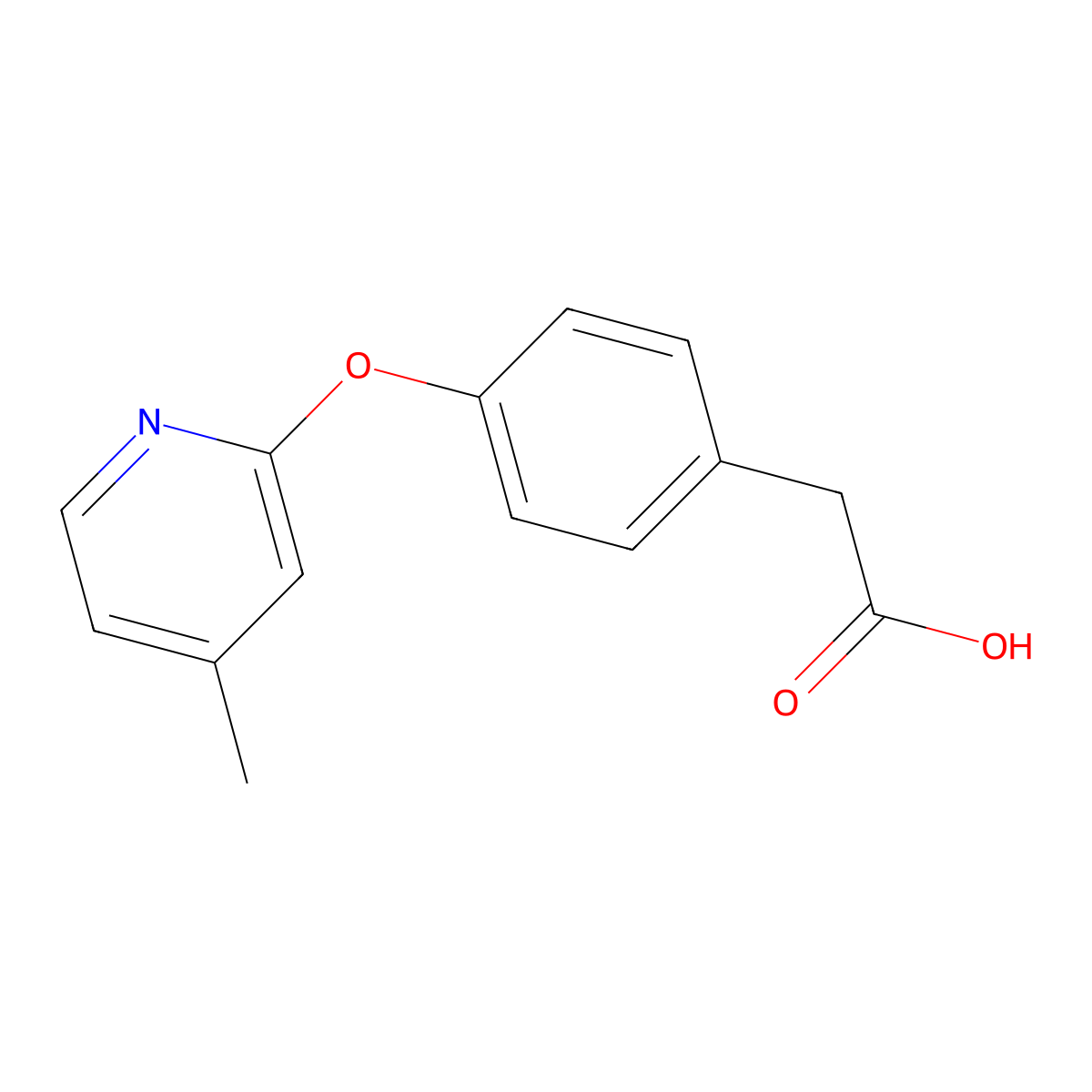 2-(4-((4-Methylpyridin-2-yl)oxy)phenyl)acetic acid molecular structure, CAS 56308-60-2