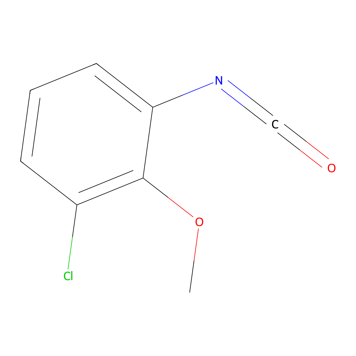 1-Chloro-3-isocyanato-2-methoxybenzene molecular structure, CAS 56309-55-8