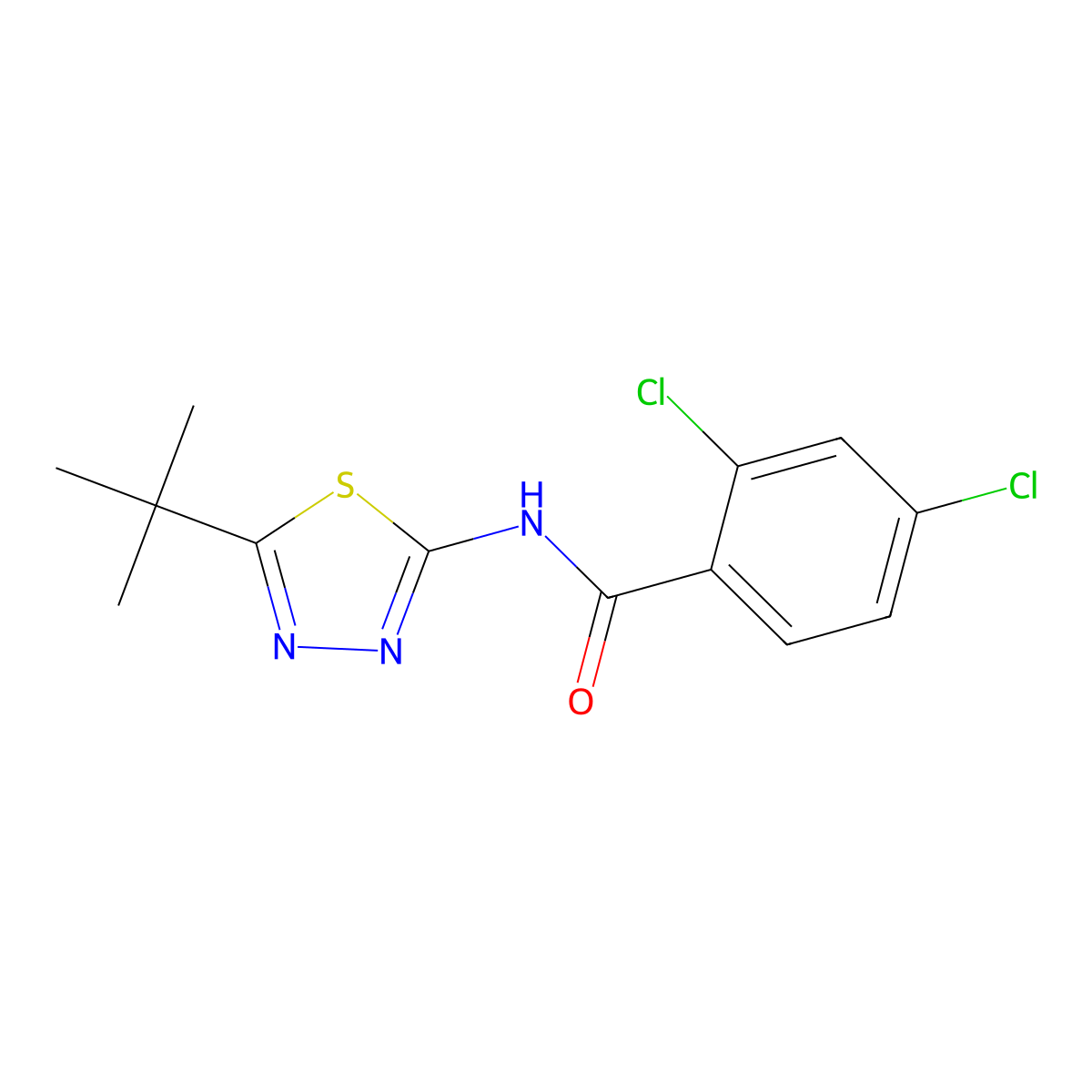 n-(5-Tert-butyl-1,3,4-thiadiazol-2-yl)-2,4-dichlorobenzamide molecular structure, CAS 5631-04-9