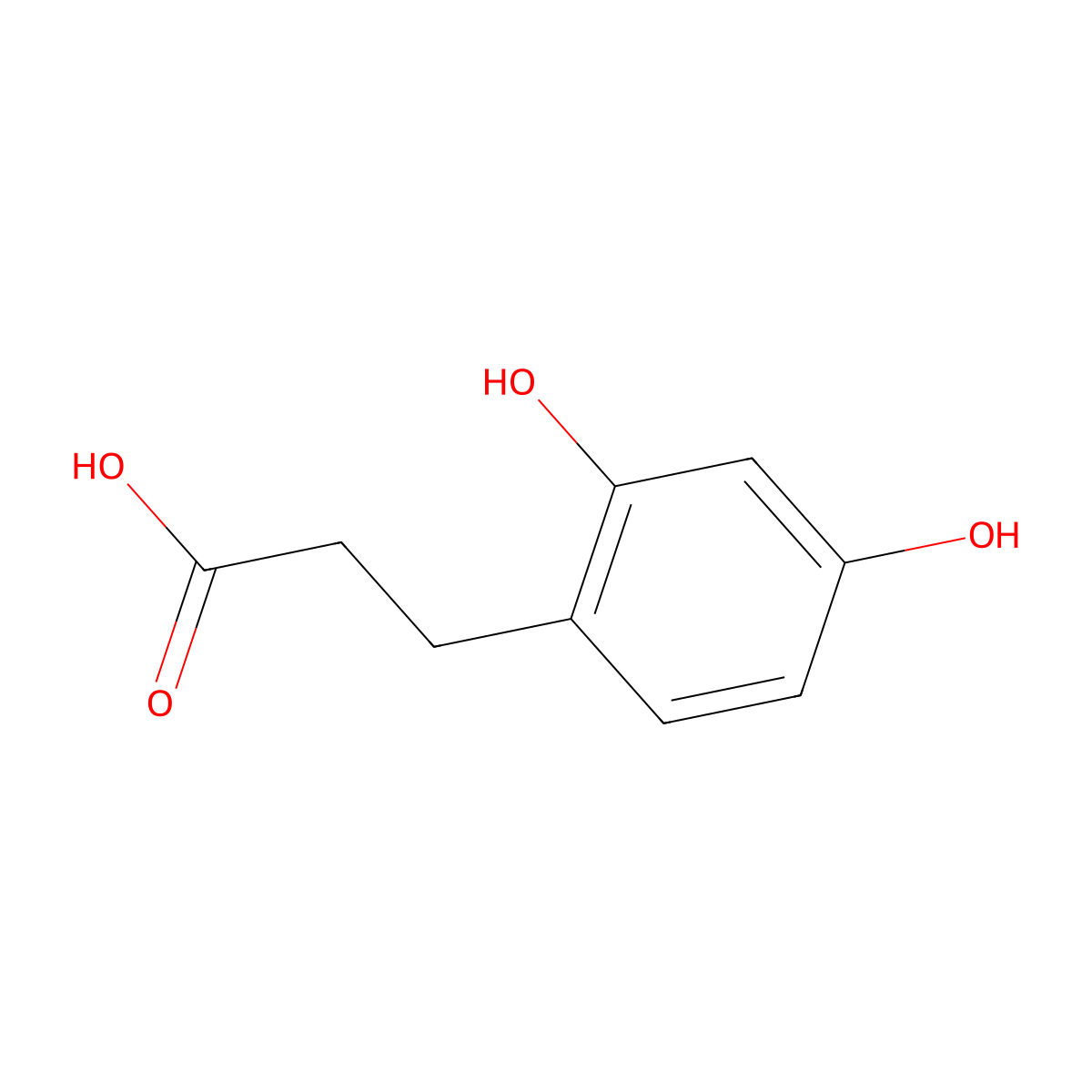 2,4-Dihydroxybenzenepropanoic acid molecular structure, CAS 5631-68-5