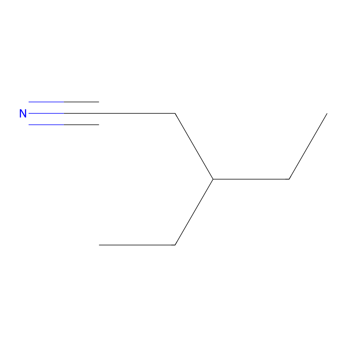 3-Ethylpentanenitrile molecular structure, CAS 5631-83-4