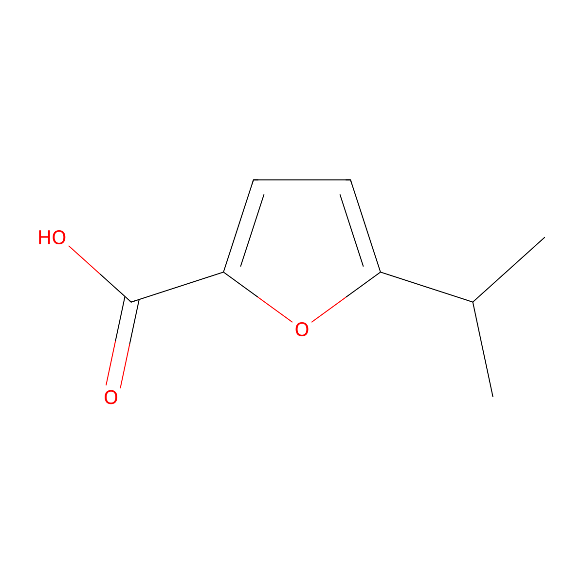 5-(1-Methylethyl)-2-furancarboxylic acid molecular structure, CAS 56311-38-7