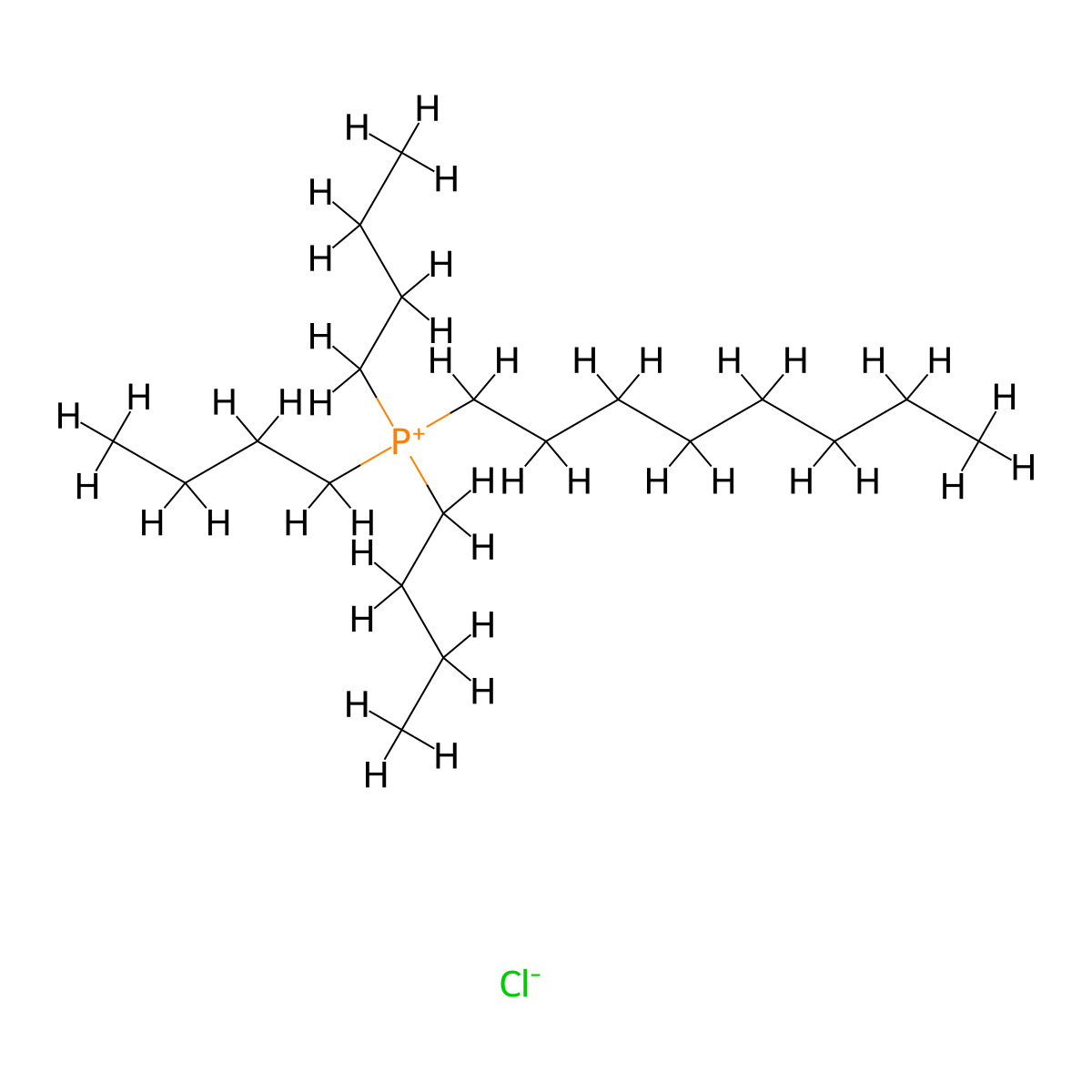 Tributyloctylphosphonium chloride molecular structure, CAS 56315-19-6