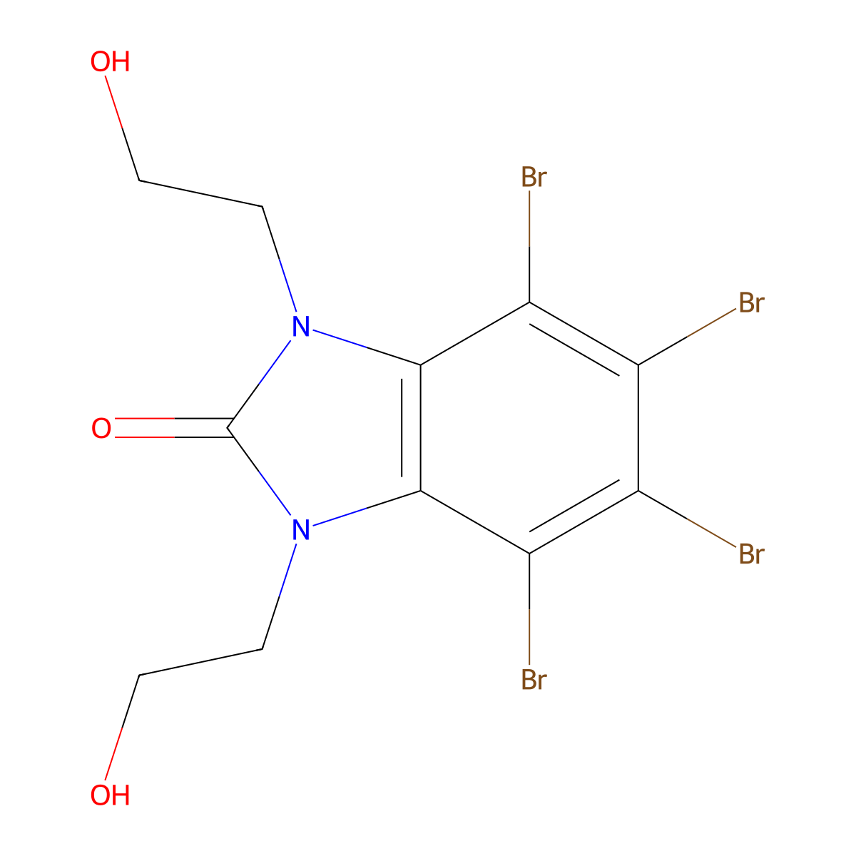 4,5,6,7-Tetrabromo-1,3-dihydro-1,3-bis(2-hydroxyethyl)-2H-benzimidazol-2-one molecular structure, CAS 56315-67-4