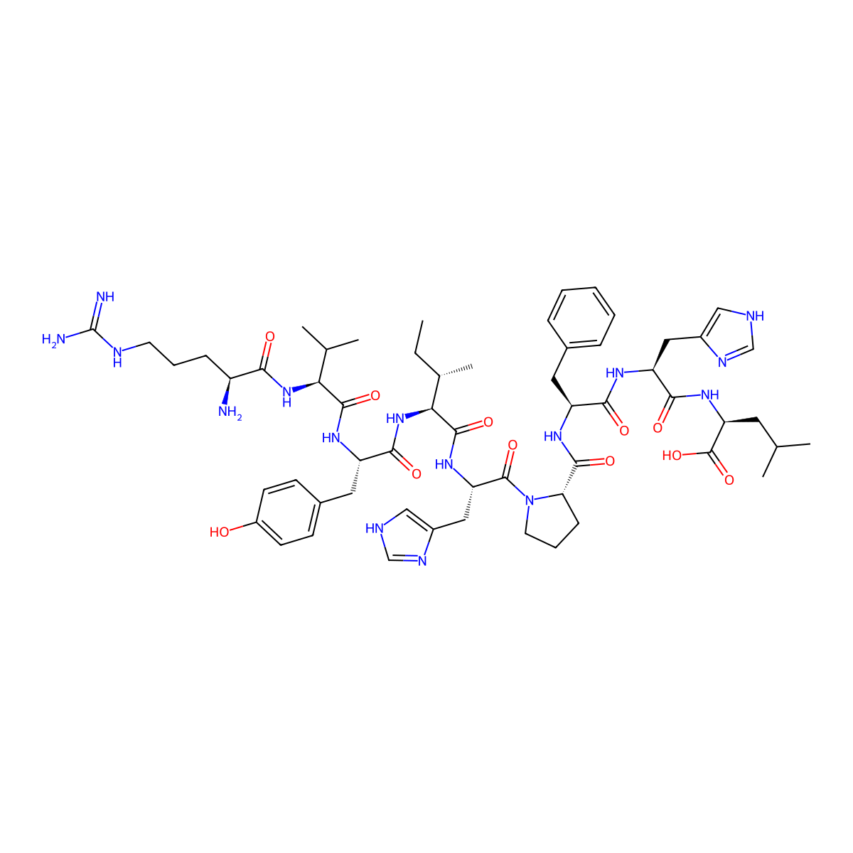 (Des-Asp1)-Angiotensin I molecular structure, CAS 56317-01-2