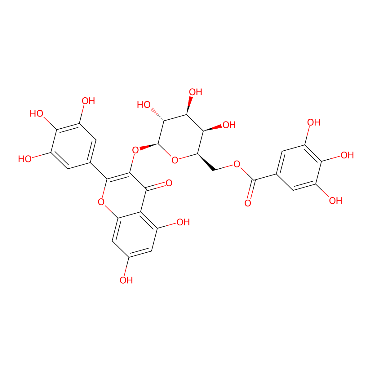 Myricetin 3-(6''-galloylgalactoside) molecular structure, CAS 56317-08-9