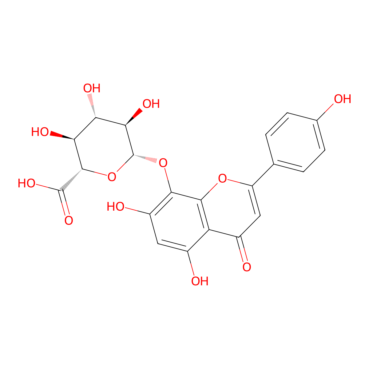 ISOSCUTELLAREIN 8-O-beta-D-GLUCURONIDE molecular structure, CAS 56317-09-0