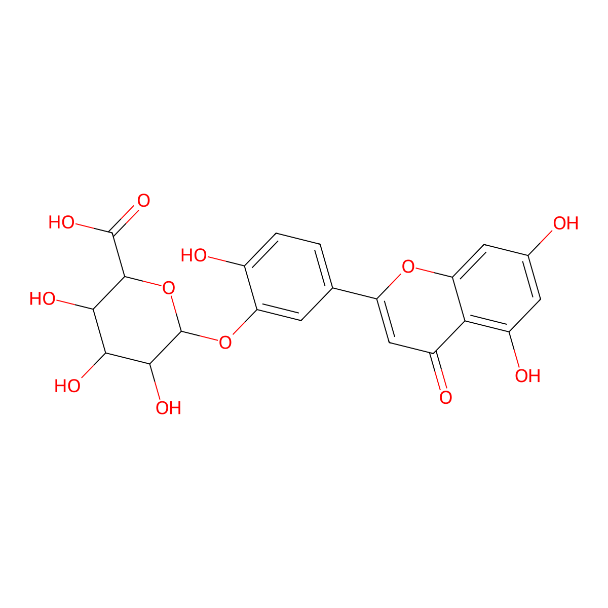 Luteolin-3'-D-glucuronide [M+H]+ molecular structure, CAS 56317-12-5
