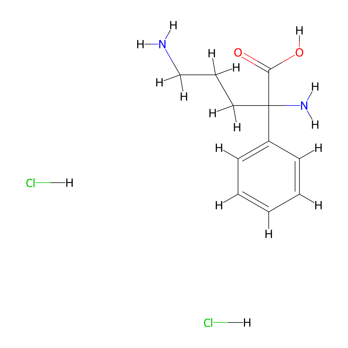 2-Phenylornithine dihydrochloride molecular structure, CAS 5632-62-2