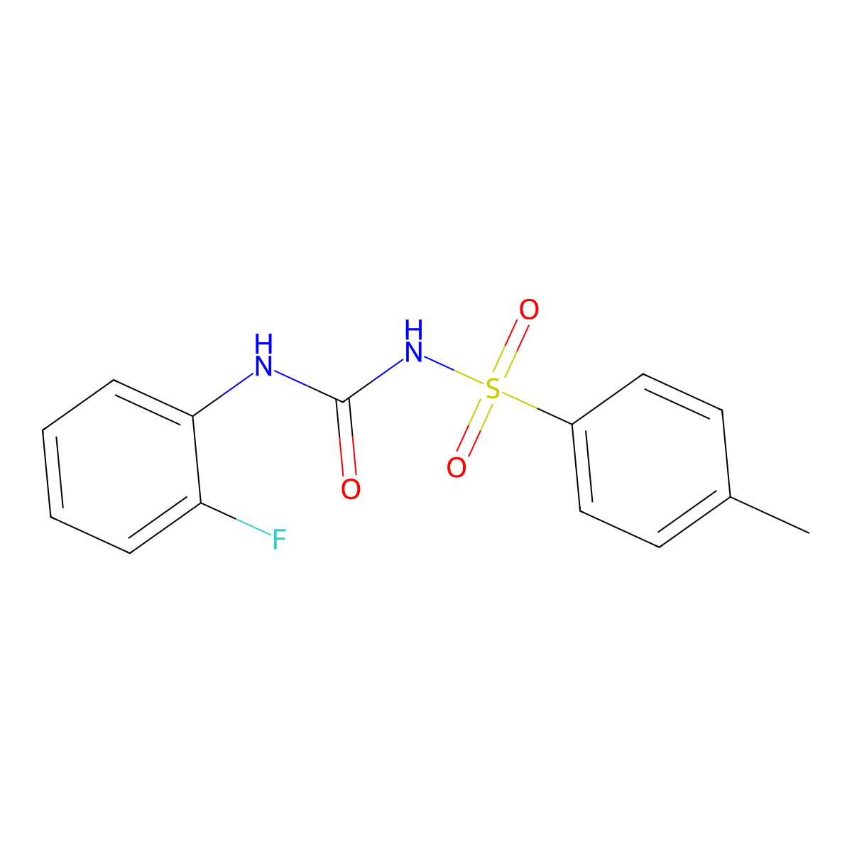 1-(2-Fluorophenyl)-3-(4-methylphenyl)sulfonylurea molecular structure, CAS 5632-64-4