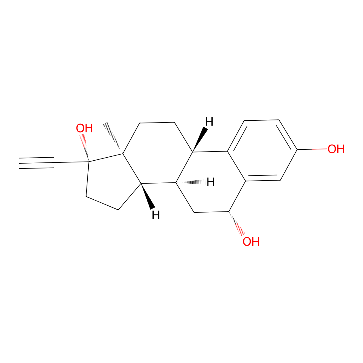 6beta-Hydroxy-ethinylestradiol molecular structure, CAS 56324-28-8