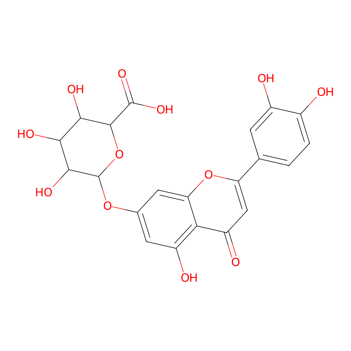 Luteolin-7-O-glucuronide molecular structure, CAS 56324-53-9