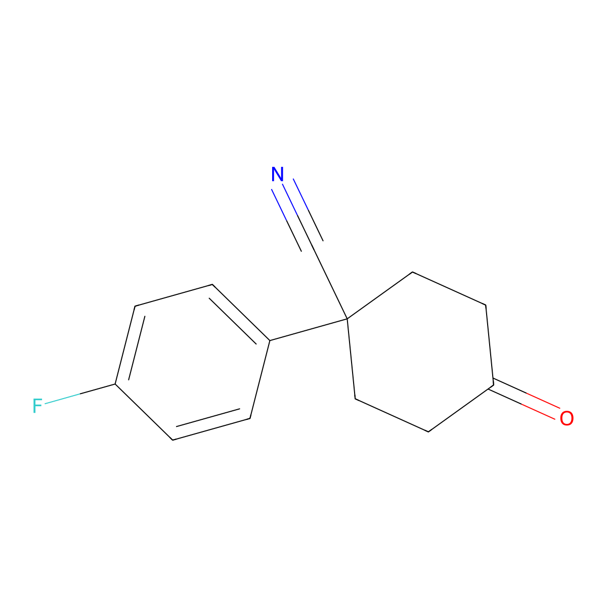 1-(4-Fluorophenyl)-4-oxocyclohexanecarbonitrile molecular structure, CAS 56326-98-8